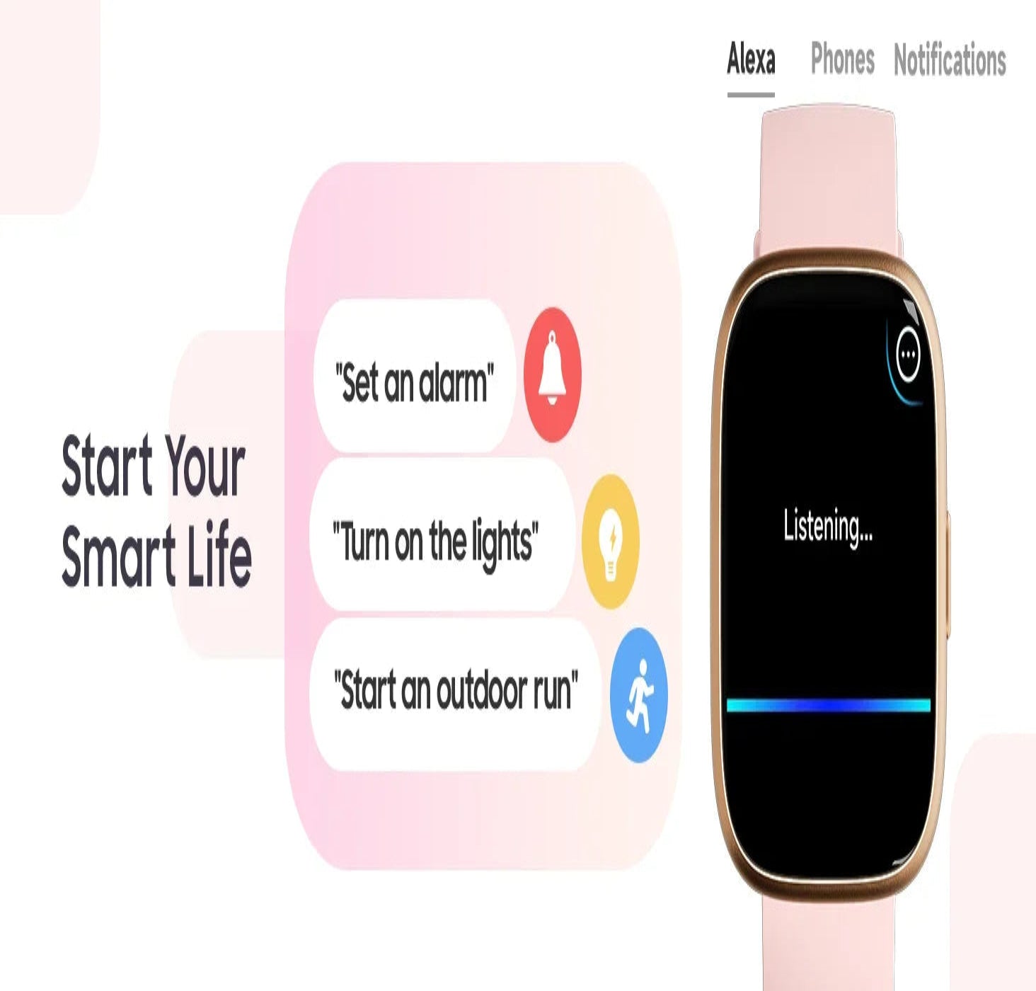 Alexa Smart Watch Heart Rate Fitness Tracker With Bluetooth Call IP68 Waterproof