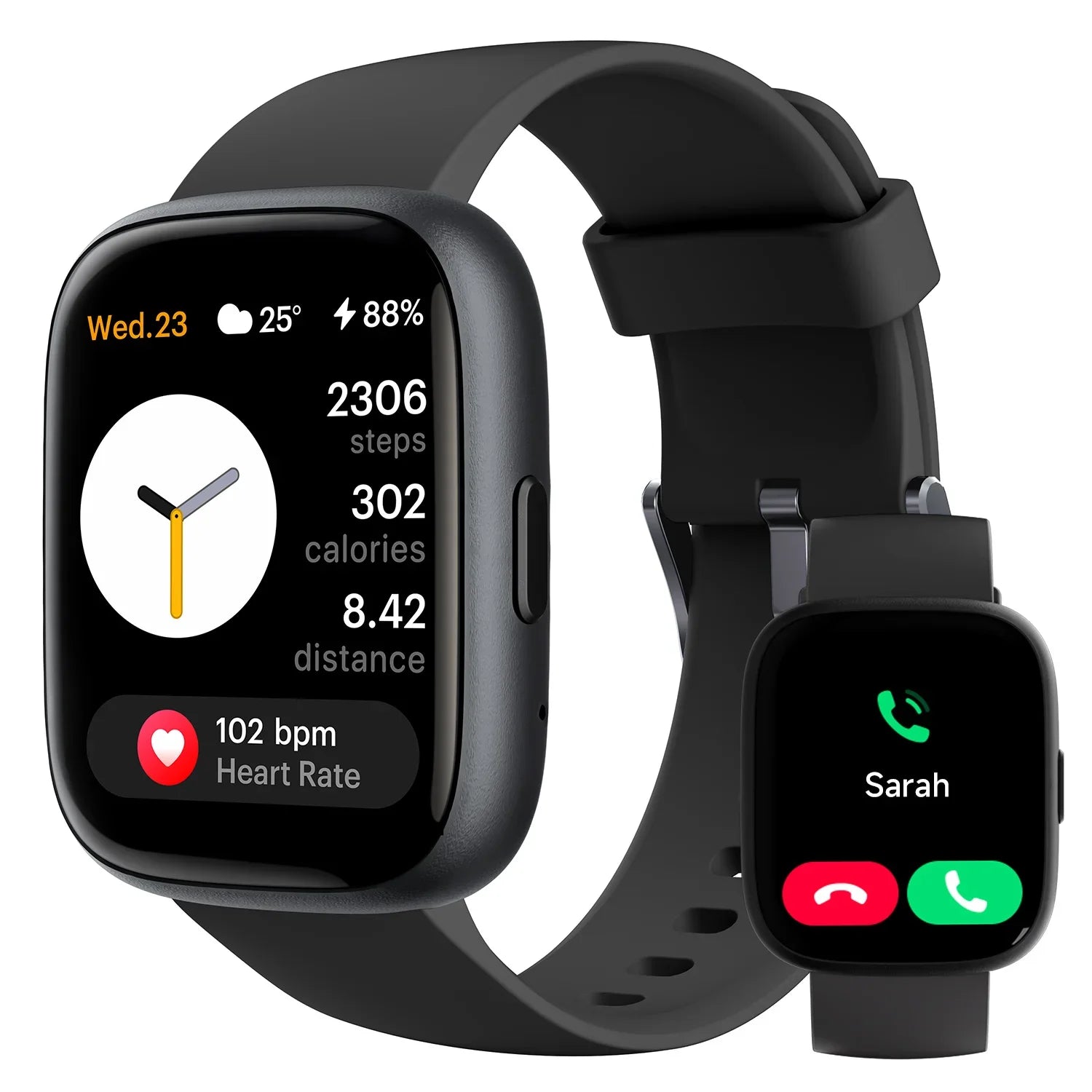 Alexa Smart Watch Heart Rate Fitness Tracker With Bluetooth Call IP68 Waterproof